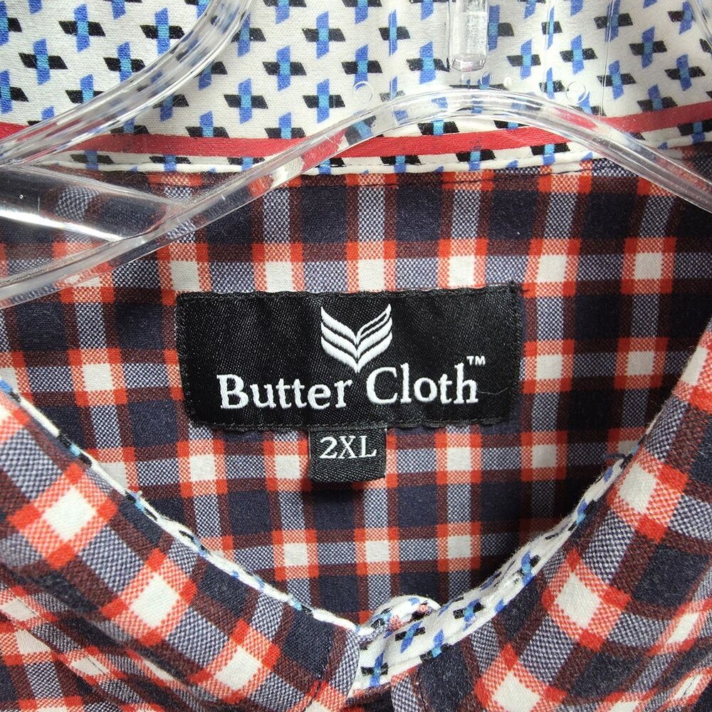 Buttercloth Men 2XL Long Sleeve Stretch Button Down Shirt Office Workwear Casual